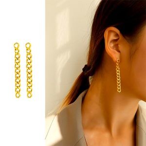 Gold Chain Earrings Titanium Steel